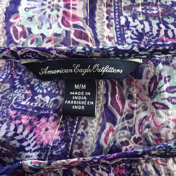 AEO Tunic Hippie Hobo Festival Floral Top M - Picture 5 of 6